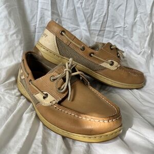 Sperry Women’s Rosefish Brown and Tan Boat Shoes Size 8